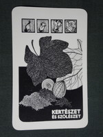 Kártyanaptár, Kertészet és szőlészet, újság, magazin,grafikai rajzos, 1983,   (4)