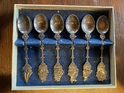 Boat spoon set, coffee spoon. Silver plated. He signaled.