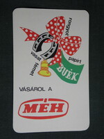 Kártyanaptár, MÉH hulladékhasznosító vállalat,grafikai rajzos,reklám , 1983,   (4)
