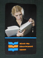 Kártyanaptár, Könyvterjesztő vállalat, női modell, könyvszolgálat, Százhalombatta, 1983,   (4)