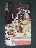 Kártyanaptár, Pest megyei vendéglátó vállalat, étterem, csárda, bisztró, 1983,   (4)