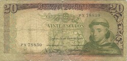 20 Escudo escudos 1964 Portuguese Portugal 1.