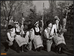 Larger size, photo art work by István Szendrő. Young people, Kecseti (Hargita county) folk costume