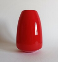 Walther Gropius bauhaus 'TAC02' Rosenthal Studio vörös/fehér üveg váza 1969, ritka