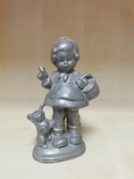 Tin little girl figure