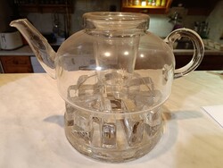 Heat-resistant, heatable glass teapot with a beautiful base and tea filter