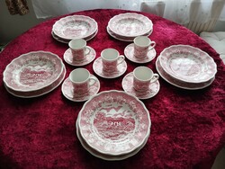 Beautiful, spectacular Italian faience dinner set for 5 people with larger cups /20 pcs./