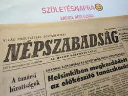 1976 február 20  /  NÉPSZABADSÁG  /  SZÜLETÉSNAPRA! RETRO, RÉGI EREDETI ÚJSÁG Ssz.:  11276