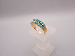 Turquoise stony gold ring