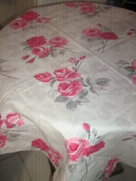 Beautiful vintage rosy tablecloth