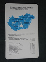 Kártyanaptár, Szerelvényértékesítő vállalat, Budapest, grafikai térképes, vidéki üzlet , 1983,   (4)