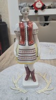 Hollóháza porcelain girl in national costume. 30cm