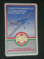 Card calendar, mhsz, motor aerobatics world championship, Békéscsaba, 1984, (4)