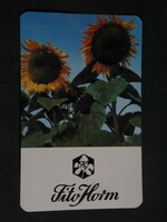 Card calendar, báska mgtsz, iron well, fito horm, sunflower, 1983, (4)