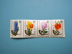 (Z) 1963. 36. Stamp day row** - flower iv. - Continuous strip - (cat.: 500.-)