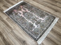 Kashmir - Indian hand-knotted silk Persian rug, 80 x 135 cm