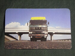Kártyanaptár, Hungarocamion közlekedési vállalat, Budapest, Rába teherautó kamion,1984,   (4)