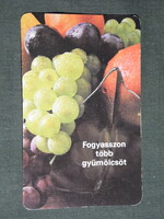 Card calendar, ágker kft, eat more fruit, 1984, (4)