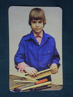 Kártyanaptár, Vasért iparcikk, barkács üzletek, Budapest, gyerek modell,1984,   (4)