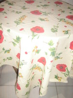 Cute vintage style summer floral poppy Italian tablecloth