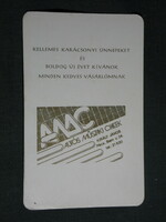 Card calendar, amc car technical store, János király, Pécs, holiday, 1984, (4)