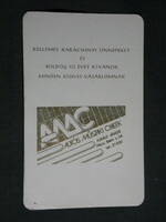 Kártyanaptár, AMC autós műszaki üzlet, Király János, Pécs, ünnepi, 1984,   (4)