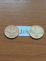 Switzerland 1 rappen 1958 bronze 2 different colors 214