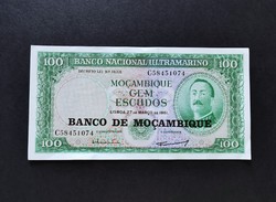 Mocambique / mozambique 100 escudos 1961 (i.), (overstamped in 1976), unc