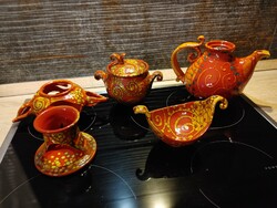 Beautiful colorful ceramic set of table decorations - hand painted