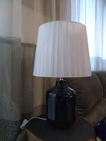 Black glass lamp with shade