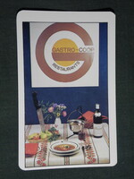 Kártyanaptár, Gastro Coop vendéglátó vállalat, étterem, csárda, bisztró,1986,   (4)