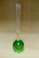 Kosta Boda zöld buborékos mini üveg vàza
