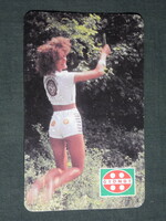 Kártyanaptár,Gyöngy üdítőital ,Pécs sörgyár sörfőzde ,erotikus női modell, 1986,   (4)