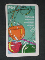 Card calendar, reanal fine chemical company, Budapest, graphic artist, 1984, (4)