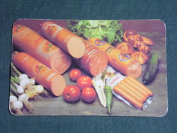 Card calendar, orosháza poultry processing company, sliced, salami, 1984, (4)
