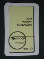 Card calendar, somogy trading company, kaposvár, department store, specialty store, abc, 1984, (4)