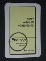 Kártyanaptár, Somogy kereskedelmi vállalat, Kaposvár, áruház, szaküzlet, ABC,1984,   (4)