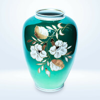 Wallendorf virágmintás, aranyozott váza