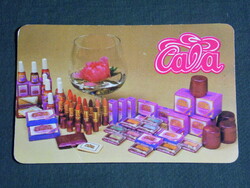 Kártyanaptár, Caola kozmetikai vállalat, rúzs, púder, körömlakk, 1986,   (4)