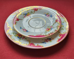 Heinrich & Co H&C Bavaria német porcelán reggeliző tányérpár csészealj kistányér tányér hiányos