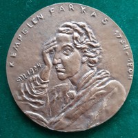 Mária Osváth: kempelen wolf, 1984, bronze medal, plaque, relief