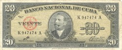 20 Peso pesos 1960 cuba 1.