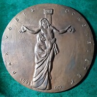 Mária Osváth: pax vobis, 1983, bronze medal, plaque, relief