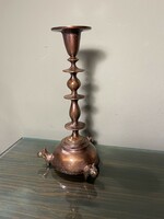 Rare Louis Muharos applied arts bronze candle holder