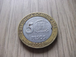 5 Pesos 2002 Dominica