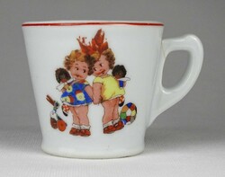 1Q011 old thick-walled fabulous Czech porcelain mug