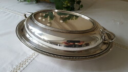 English silver-plated serving and warming bowl with lid