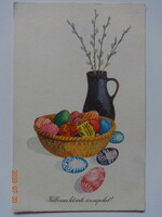 Régi grafikus húsvéti üdvözlő képeslap - Novák Henrik rajz