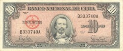 10 Peso pesos 1960 cuba 1.