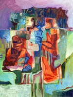 Mária Tury: in the park, oil wood